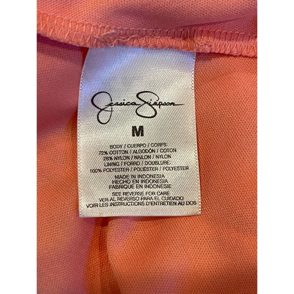 Jessica Simpson Women Lace Mini Dress Cutout Front Keyhole Peach Size Medium - Picture 10 of 11